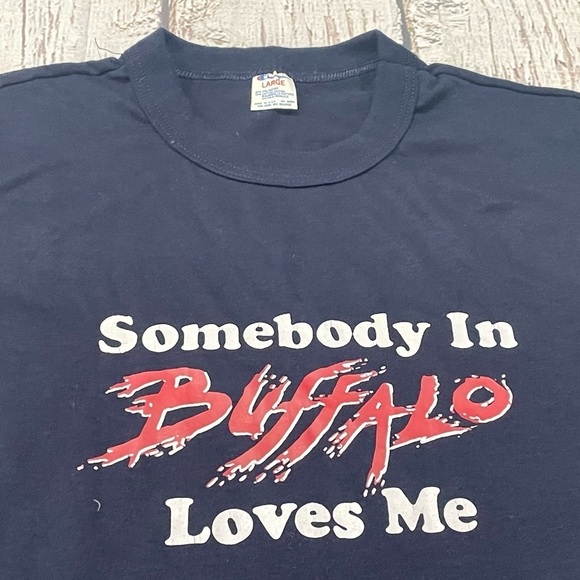 Vintage 80s Someone In Buffalo Loves Me Champion 1980s Tee Top Tshirt - Picture 3 of 5